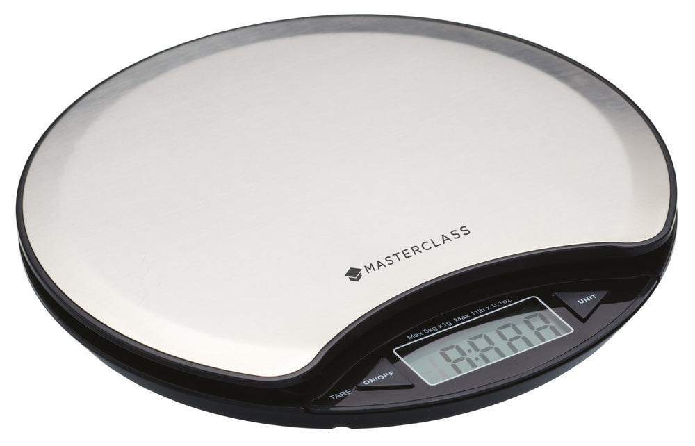 2pc Kitchen Set with Digital 5kg Round Dry & Liquid Platform Weighing Scales and 24hr Kitchen Timer