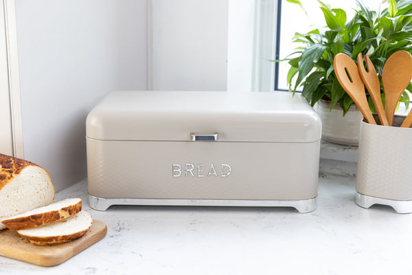 KitchenCraft Lovello Textured Large Bread Bin - Latte Cream image 7