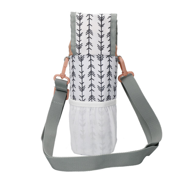 BUILT Insulated Bottle Bag with Shoulder Strap and Food-Safe Thermal Lining - White image 8