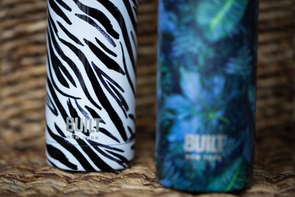 Built 500ml Double Walled Stainless Steel Water Bottle Zebra