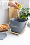 Natural Elements Grey Kitchen Compost Bin with Lid - Bamboo Fibre image 5