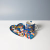 3pc Mr Gee Porcelain Tea Set with 370ml Mug, Coaster and Heart Plate - Love Hearts image 2