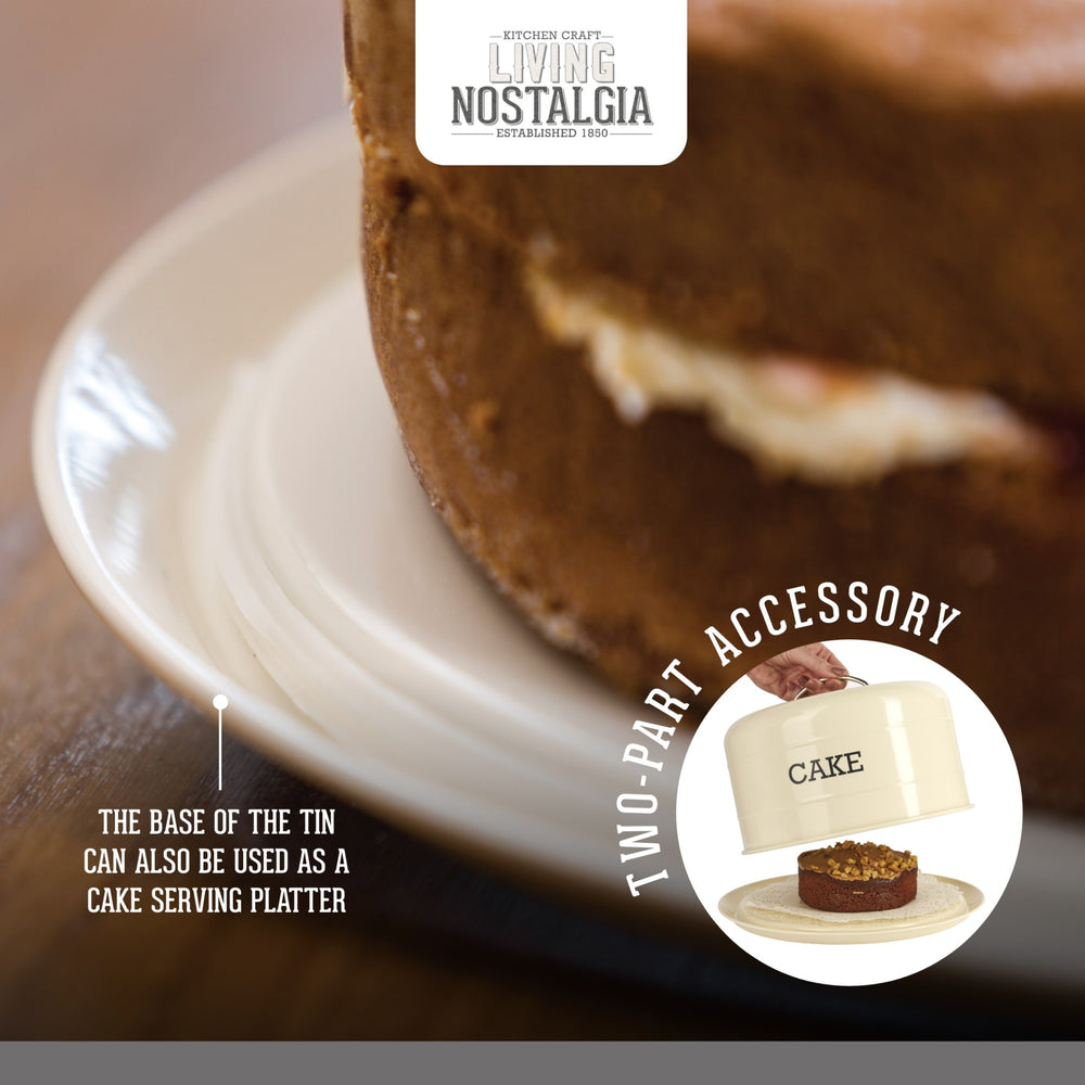 Living Nostalgia Antique Cream Domed Cake Tin