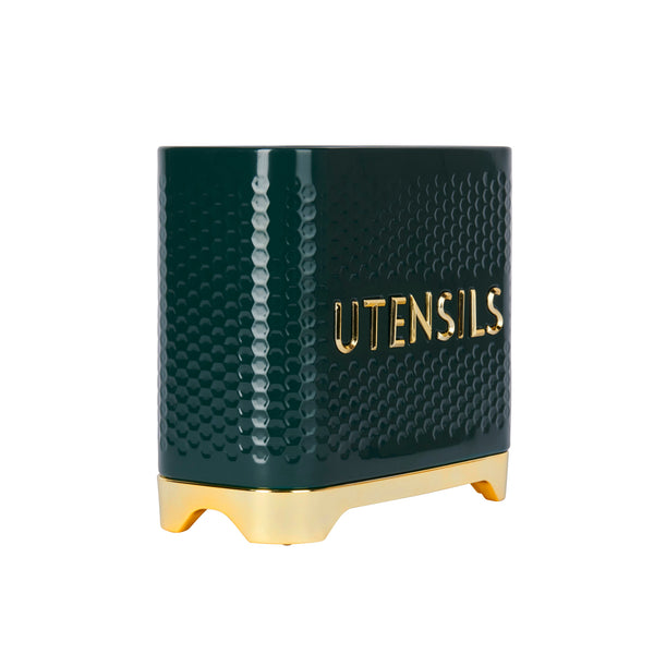 KitchenCraft Lovello Textured Green Utensil Holder image 4