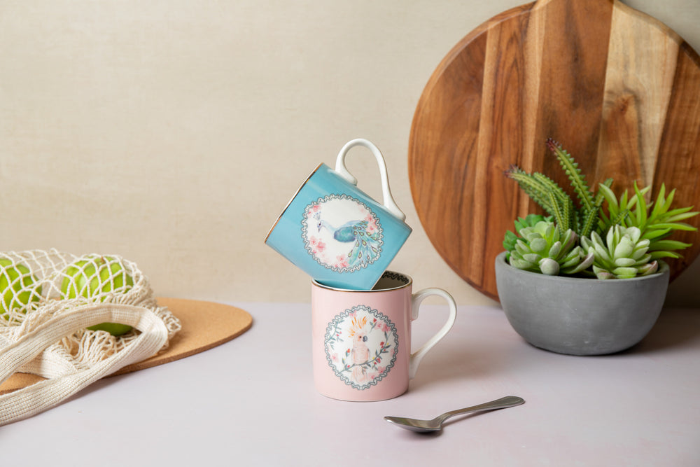 Mikasa Peacock Straight-Sided Porcelain Mug, 280ml