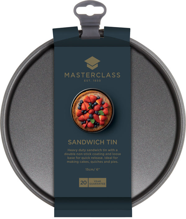 Set of 2 MasterClass Non-Stick 15cm Loose Base Sandwich Pans image 4