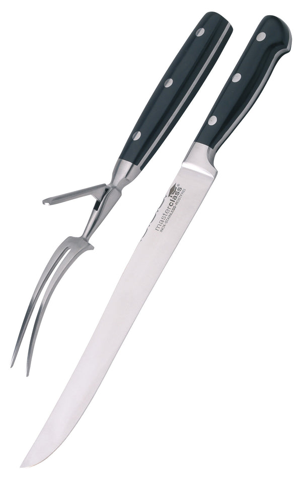5pc Roasting Set with Roasting Tin & Rack, Stainless Steel Thermometer, Carving Fork & Carving Knife and Wooden Carving Board image 4