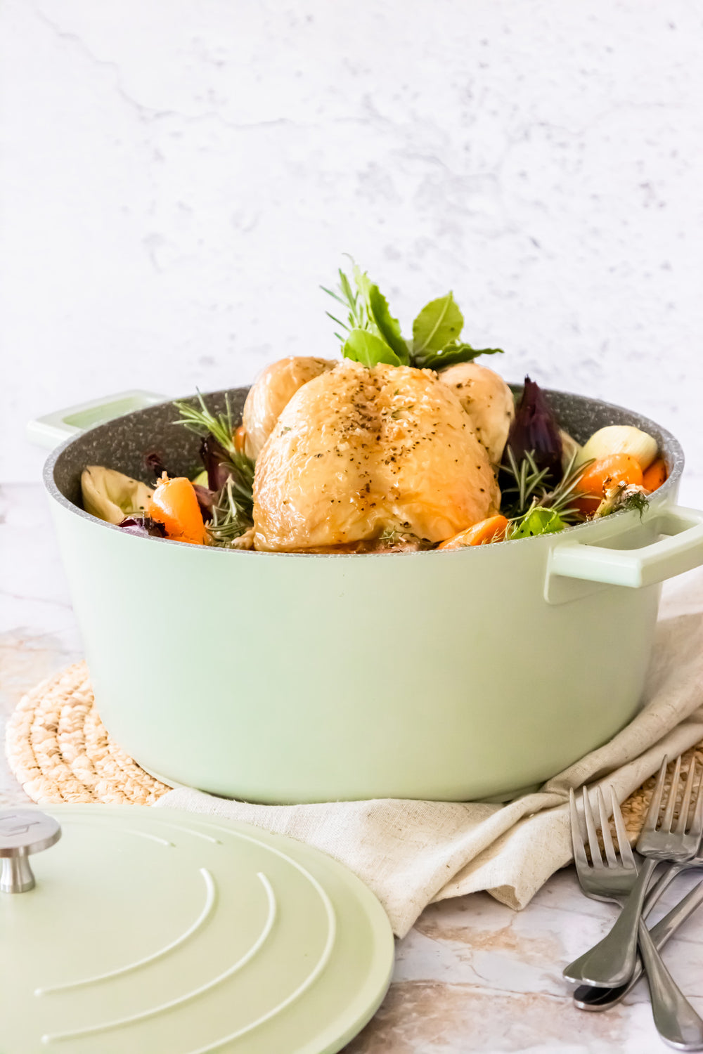 MasterClass Mint Green Cast Aluminium Casserole Dish, 5L