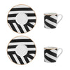 Mikasa Luxe Deco Geometric Stripe China Espresso Cups and Saucers, Set of 2, 100ml image 1