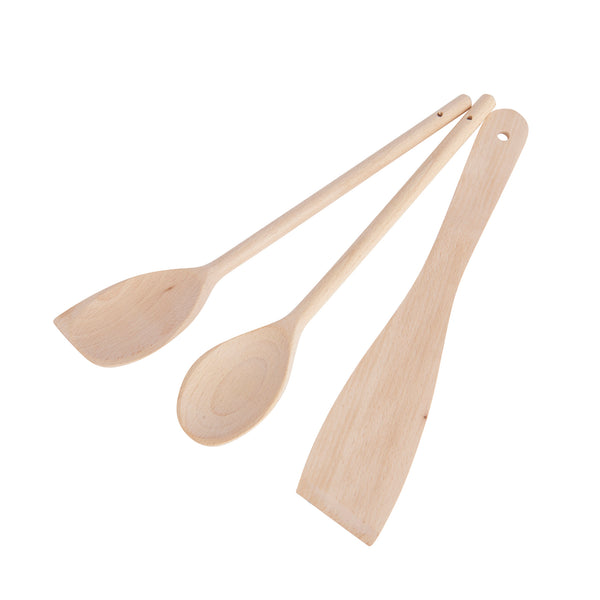 KitchenCraft Set of Three Beech Wood Utensils image 2