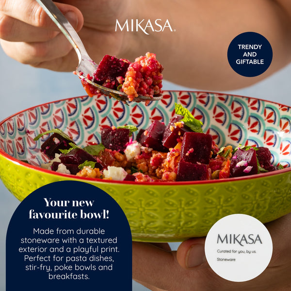 Mikasa Geometric Line Stoneware Bowl, 21 cm image 9