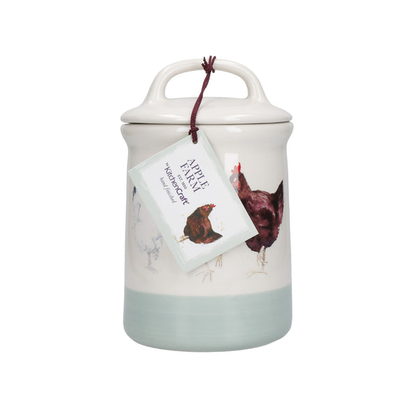 Apple Farm Hen Tea Canister Stoneware image 4