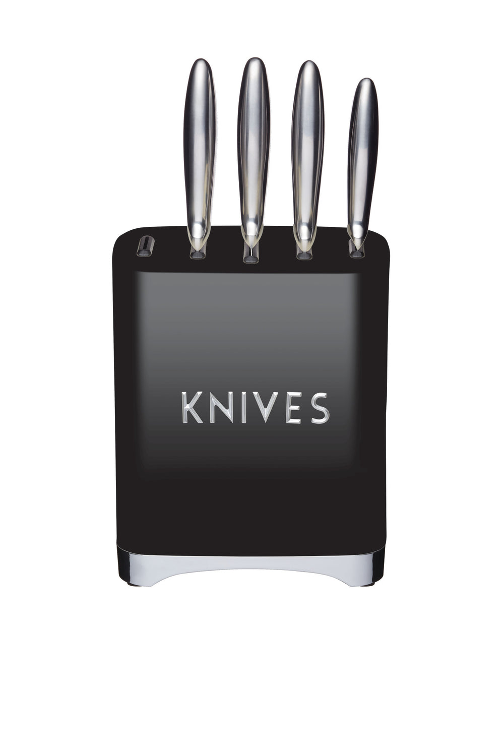 Lovello Retro 5-Piece Midnight Black Stainless Steel Knife Set and Knife Block