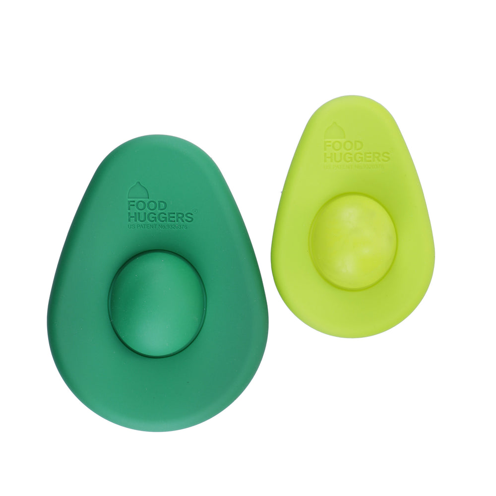 Farberware Fresh Food Huggers - Avocado Food Covers / Can Covers, Silicone - Green (Set of 2)