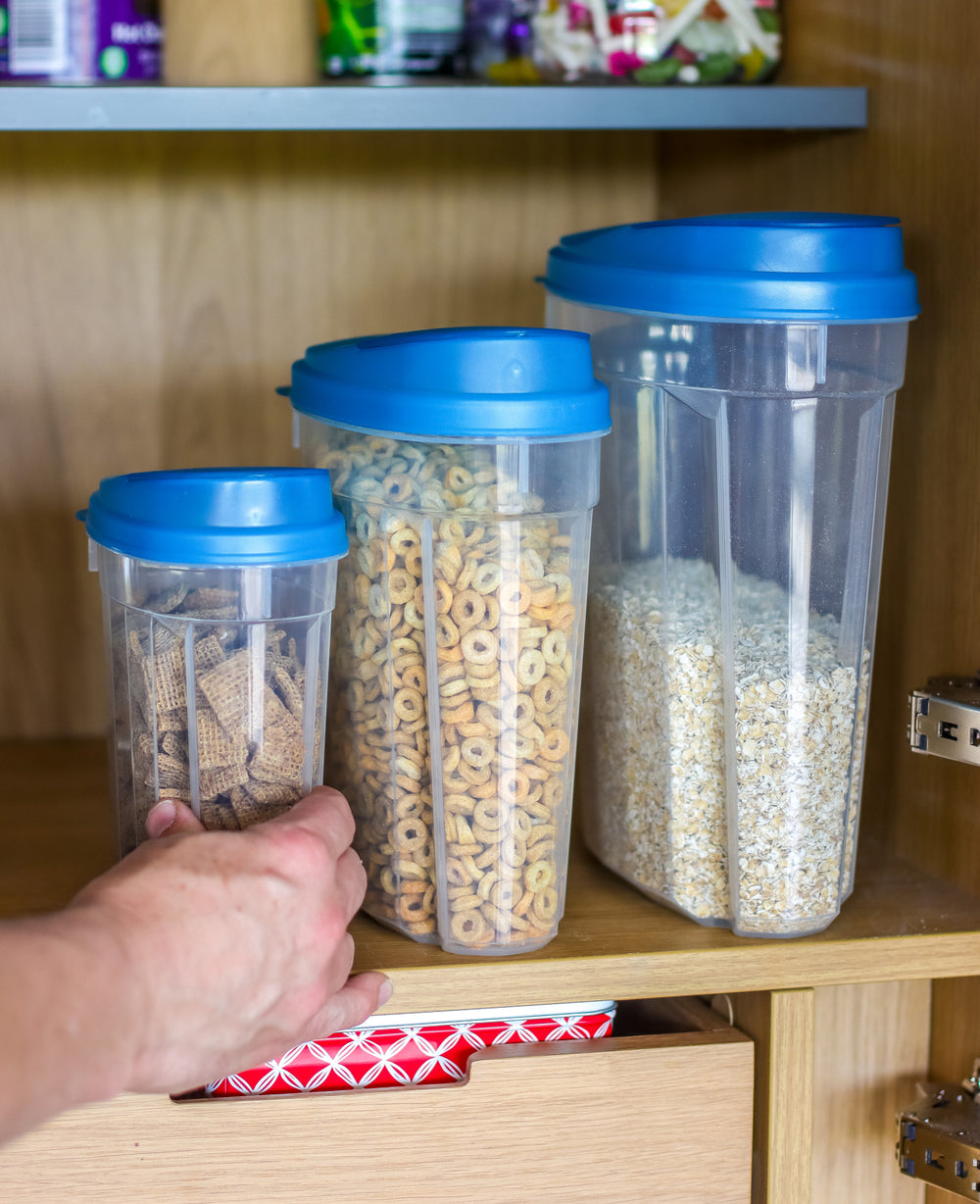 KitchenCraft BPA-Free Plastic Dry Food Storage Containers with Clip Lids, 3-Piece Set