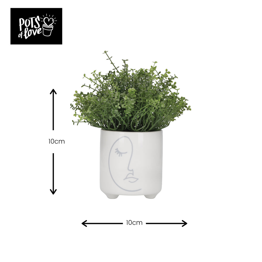 KitchenCraft Abstract Face Planter, Dolomite, White / Grey