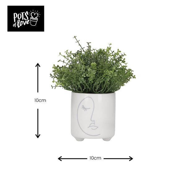 KitchenCraft Abstract Face Planter, Dolomite, White / Grey image 7