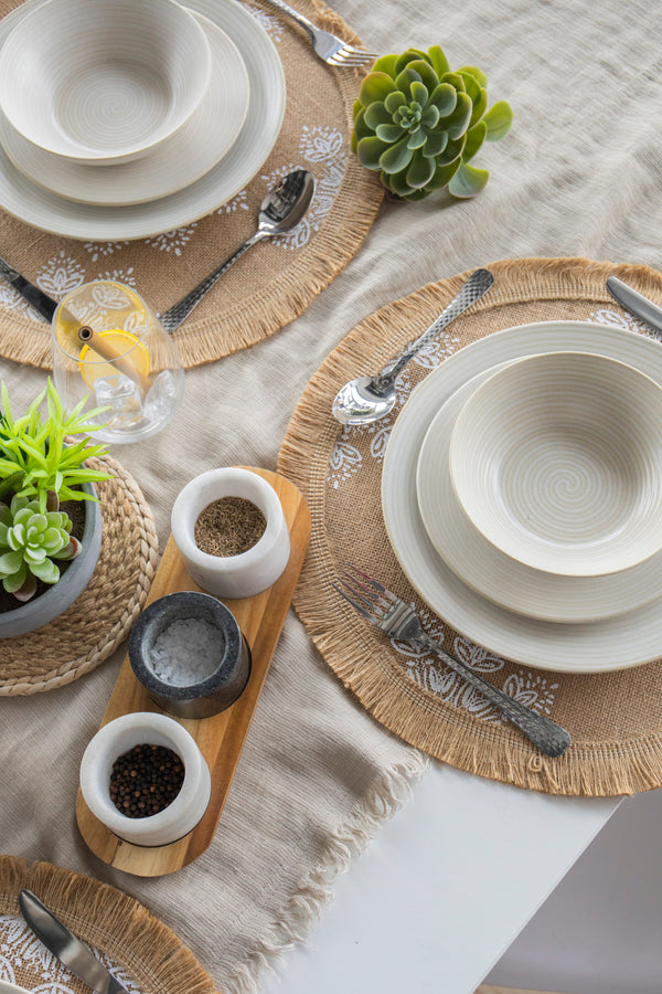 Creative Tops Round Hessian Placemats, Set of 4, White Mandala Design, 43cm image 11