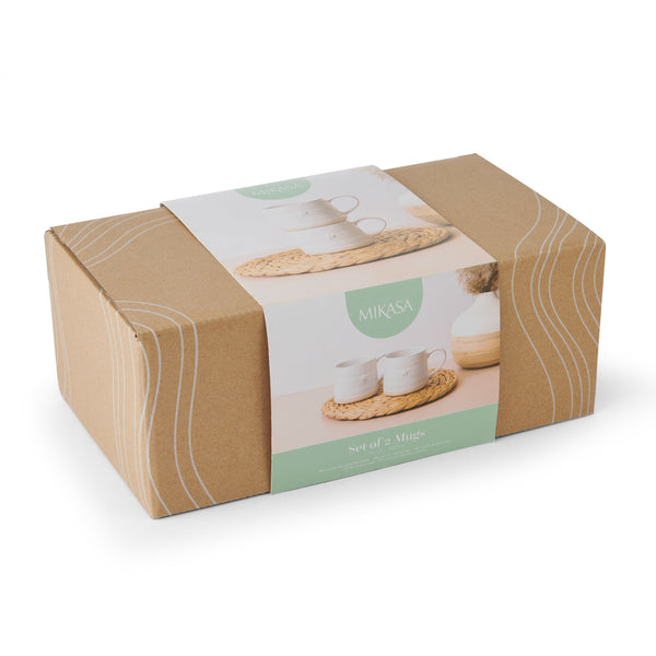 Mikasa Farmhouse Star Stoneware Mugs, Set of 2, 380ml, White image 4