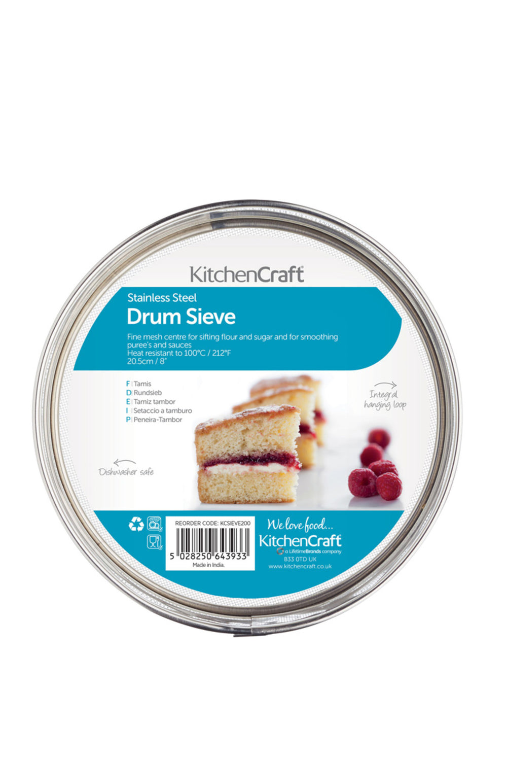 KitchenCraft Stainless Steel Drum Sieve