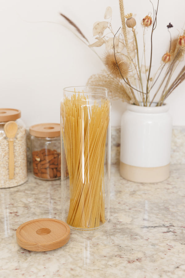 KitchenCraft Idilica Glass Storage Jar with Beechwood Lid, 1300ml image 2