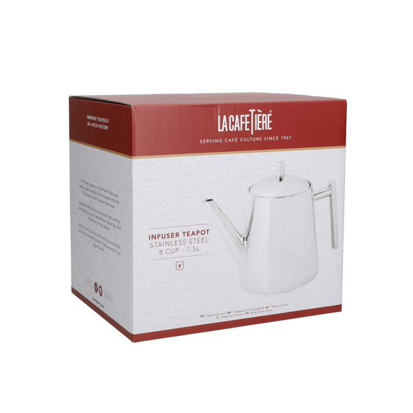 La Cafetière Stainless Steel Teapot with Infuser - 1.5 L, Gift Boxed image 8