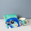 2pc Azure Kingfisher Kitchen Set with 375ml Ceramic Mug and Cotton Tea Towel - Pete Cromer image 2