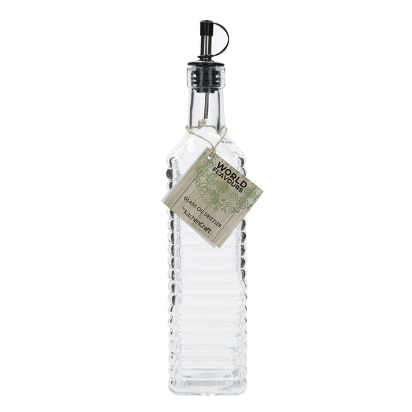 KitchenCraft World of Flavours Italian Ridged Glass Oil Drizzler image 4
