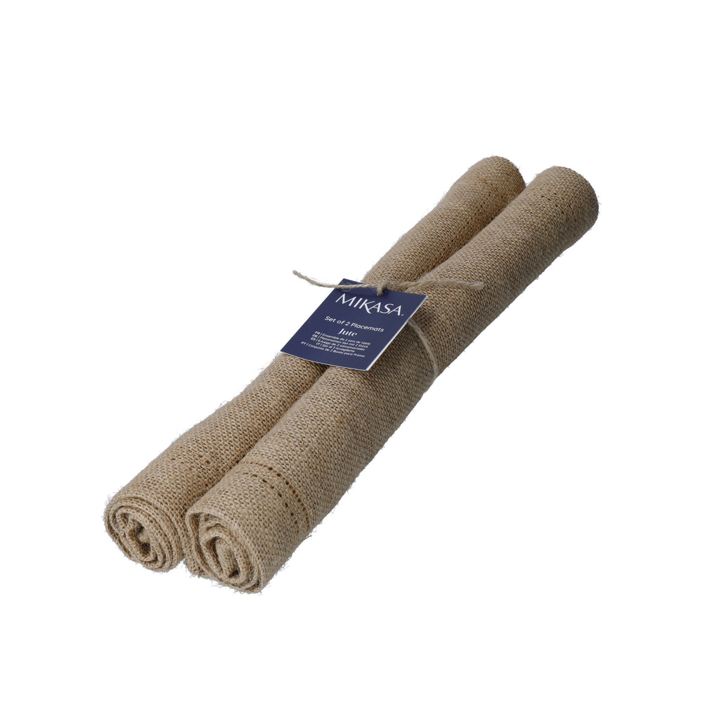 Mikasa Rectangle Jute Placemats, Set of 2, Natural, 35 x 45cm