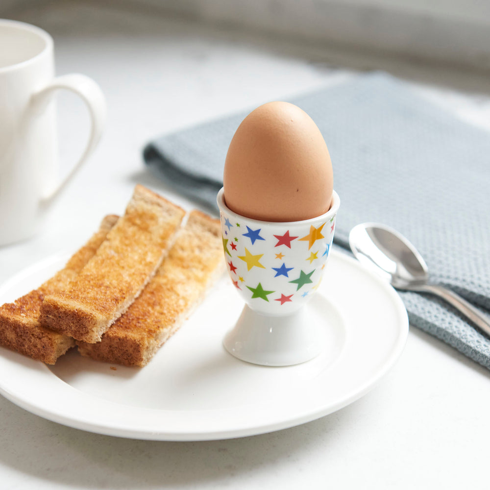 Set of 6 KitchenCraft Brights Stars Porcelain Egg Cups