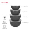 KitchenAid 4pc Meal Prep Bowls Set with Lids - Charcoal Grey image 6