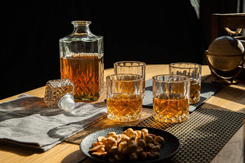 BarCraft Cut Glass Decanter Set