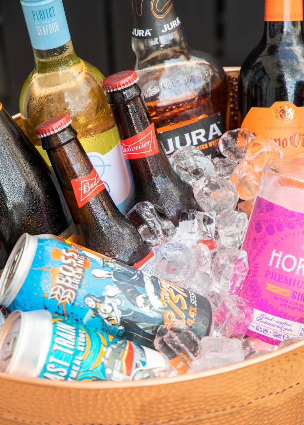 BarCraft Large Copper Champagne Bucket, Steel