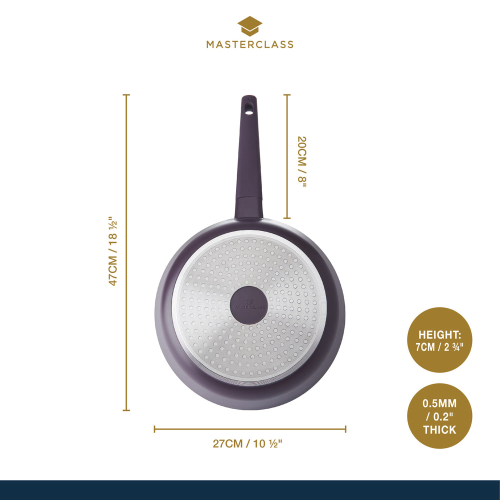 MasterClass Cast Aluminium 26cm Frying Pan, Purple