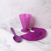 Colourworks Brights Set with Conical Measure, Silicone Roll and Fold Funnel and Spoon - Purple image 2