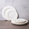 8pc White China Plate Set with 4x Side Plates and 4x Rim Dinner Plates - Cashmere