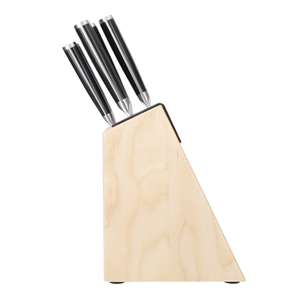 KitchenAid Gourmet 5-Piece Kitchen Knife Set with Block, Sharp High-Carbon Japanese Steel Knives and Birchwood Holder image 3