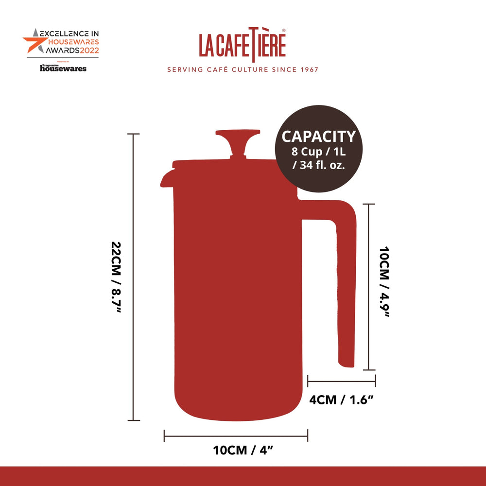 La Cafetière Pisa 8-Cup Cafetière, Flint