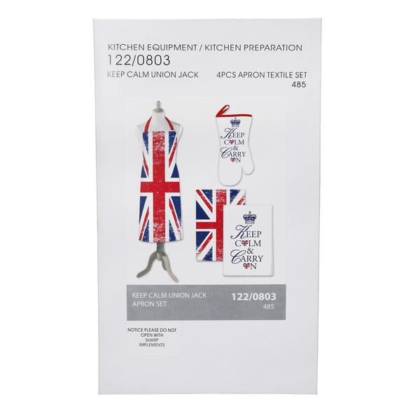 KitchenCraft Keep Calm Union Jack Apron, Towel and Oven Glove Set, 4 Pieces image 3