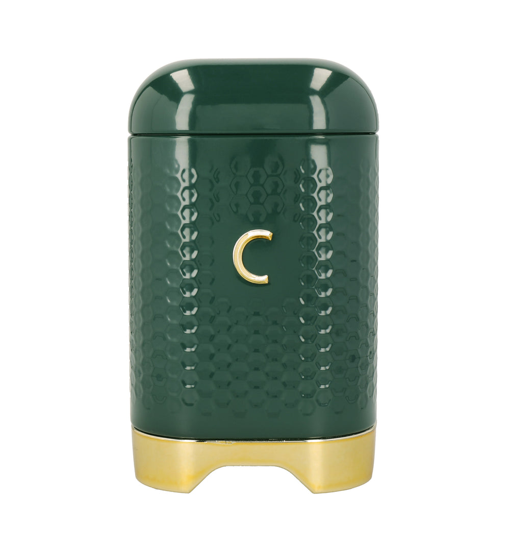 KitchenCraft Lovello Textured Dark Green Tea / Coffee / Sugar Canisters