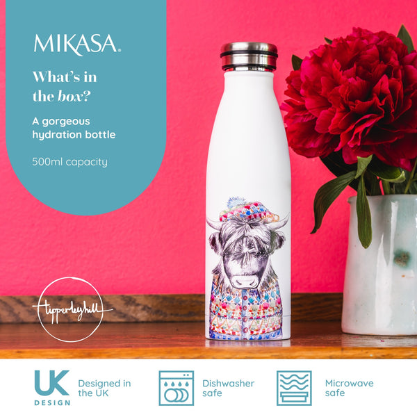 Mikasa Tipperleyhill Highland Cow Double-Walled Stainless Steel Water Bottle, 500ml image 8