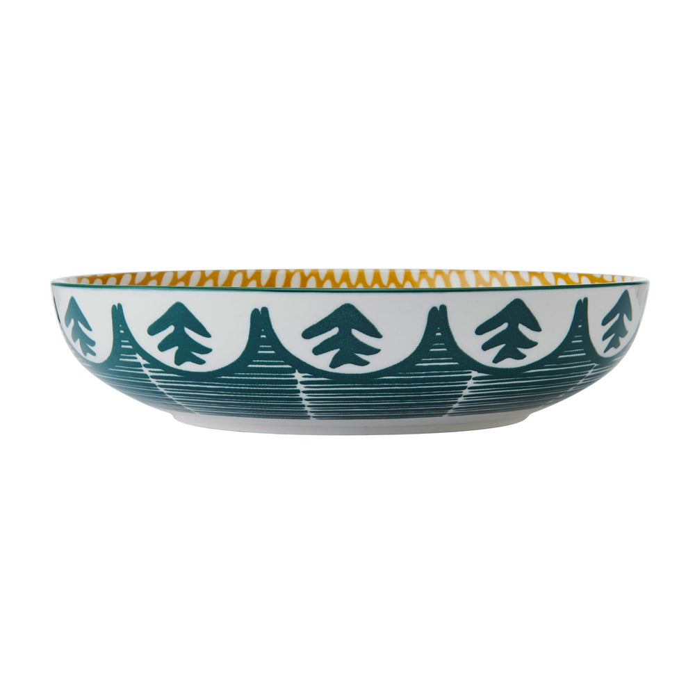 Mikasa Green Leafy Pattern Stoneware Bowl, 21cm