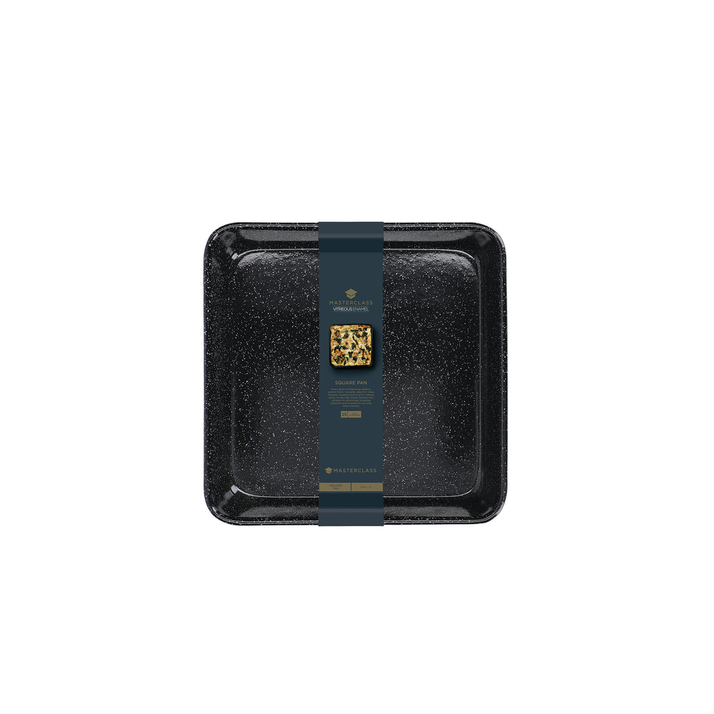 MasterClass Vitreous Enamel Square Pan, 23cm x 4cm