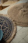 Creative Tops Set of 4 Jute Placemats with Mandala Design, Natural Printed Hessian - Blue image 9