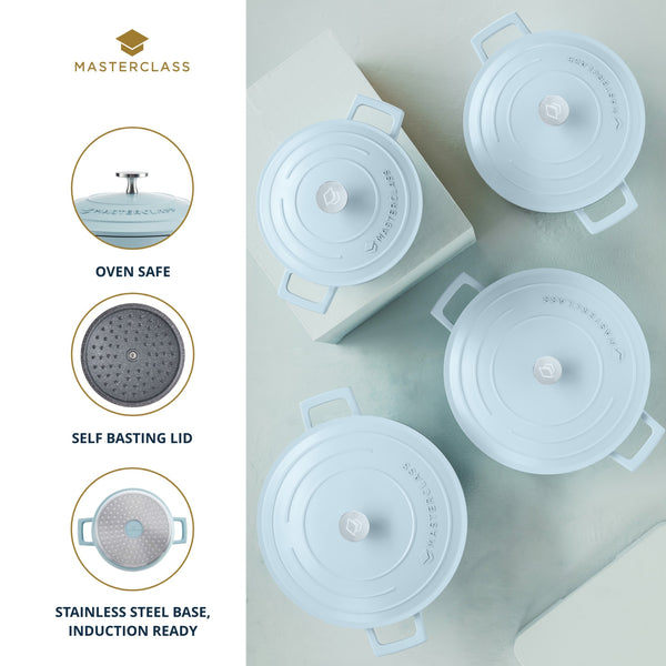 MasterClass Sky Blue Cast Aluminium Casserole Dish, 5L image 8