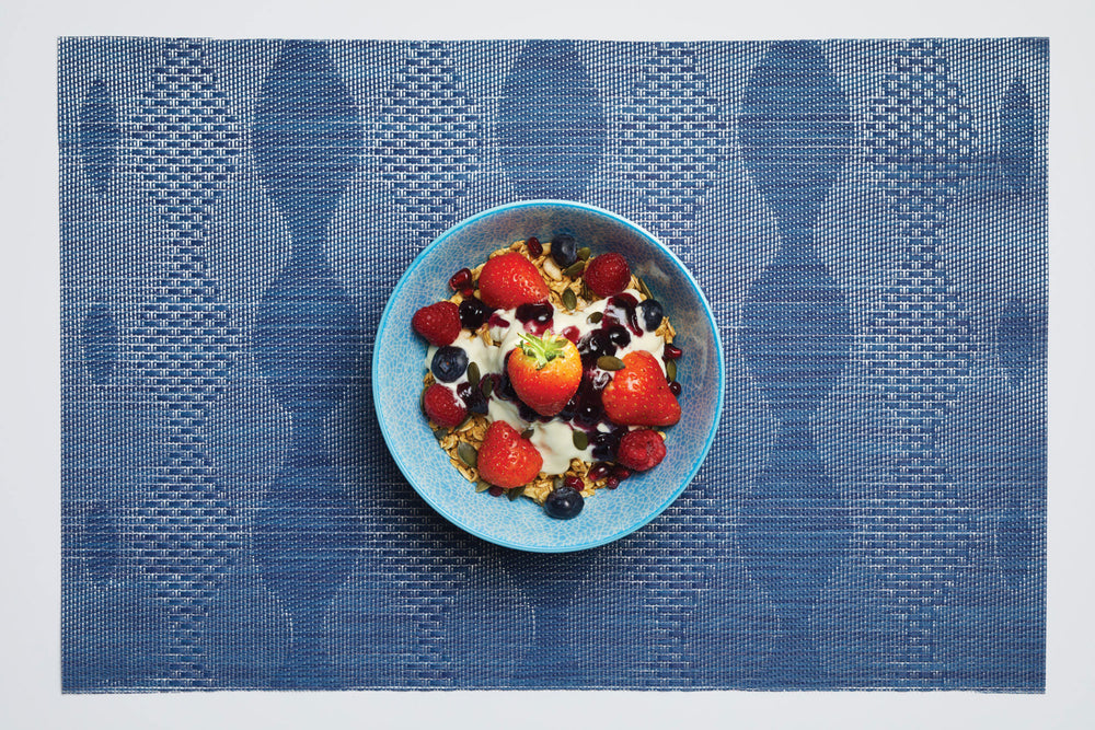 Set of 4 KitchenCraft Blue and Red Mosaic Style Ceramic Bowls