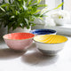 Set of 4 KitchenCraft Moroccan Style Yellow Stripe Ceramic Bowls
