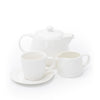 14pc White Porcelain Tea Set with 6-Cup Ridged Teapot, Creamer, 6x Cups and 6x Saucers - M By Mikasa image 1