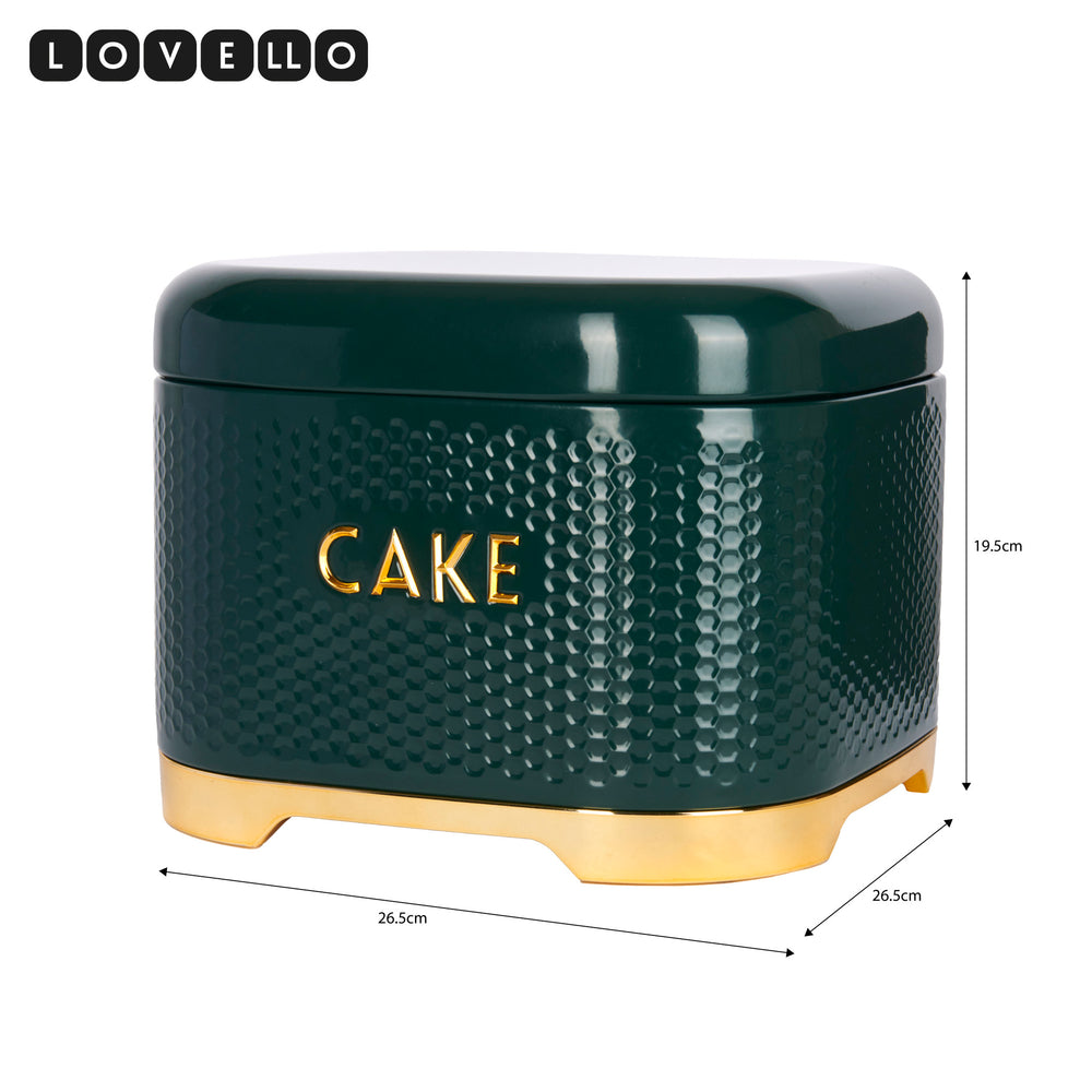 KitchenCraft Lovello Textured Hunter Green Cake Storage Tin