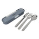 BUILT Travel Cutlery Set in Case, 18/8 Stainless Steel Spoon, Knife and Fork, 20 x 6 x 3cm